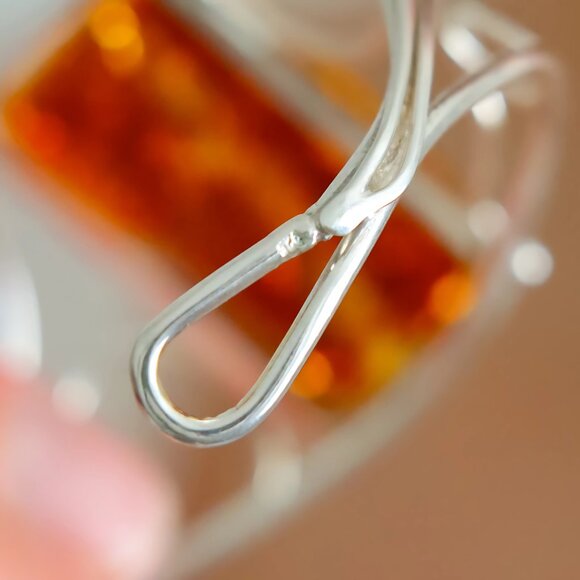 Handmade Baltic Amber Cuff Bracelet in 925 Sterling Silver - Picture 4 of 8